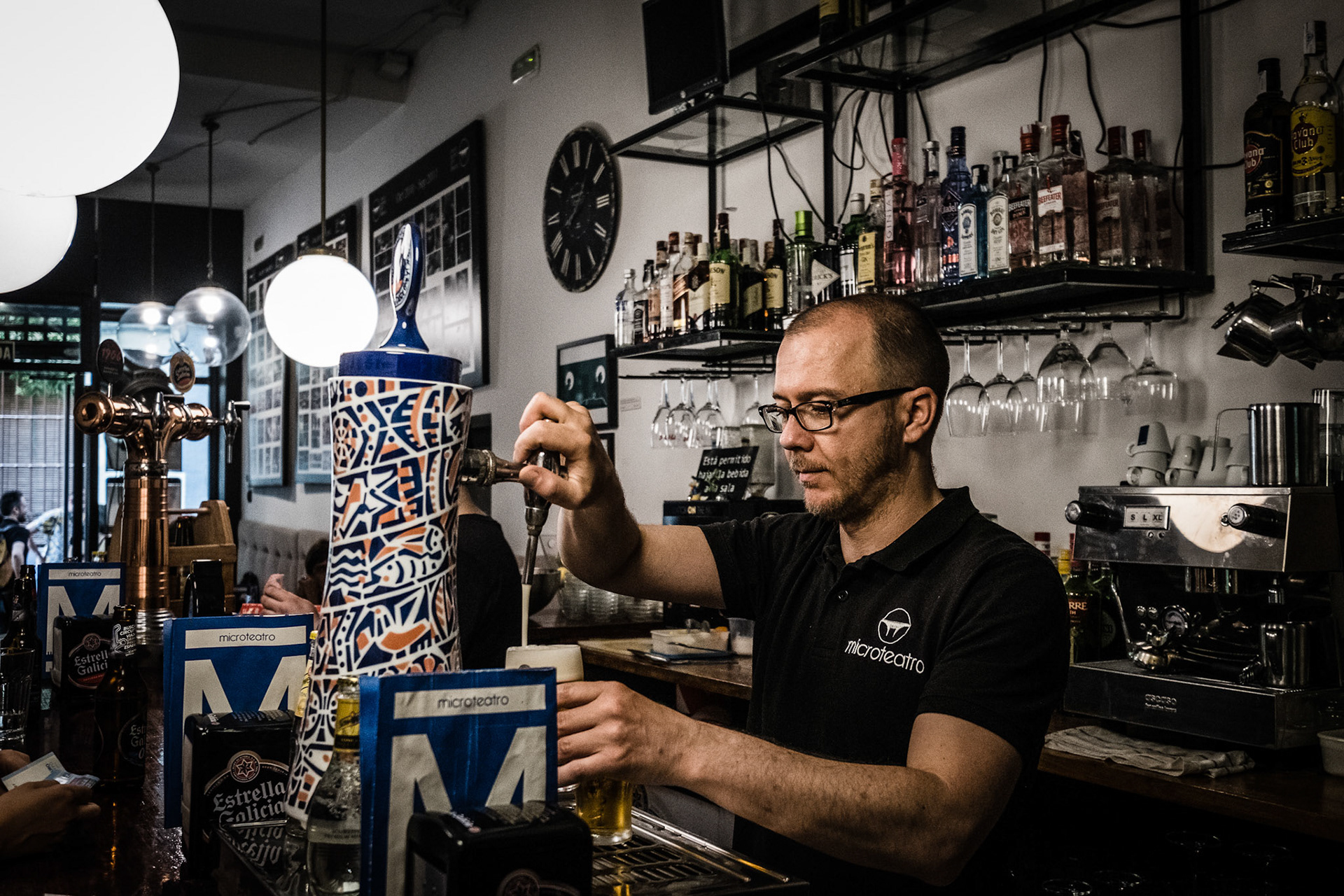 Interior of a bar in the streets of Madrid Spain