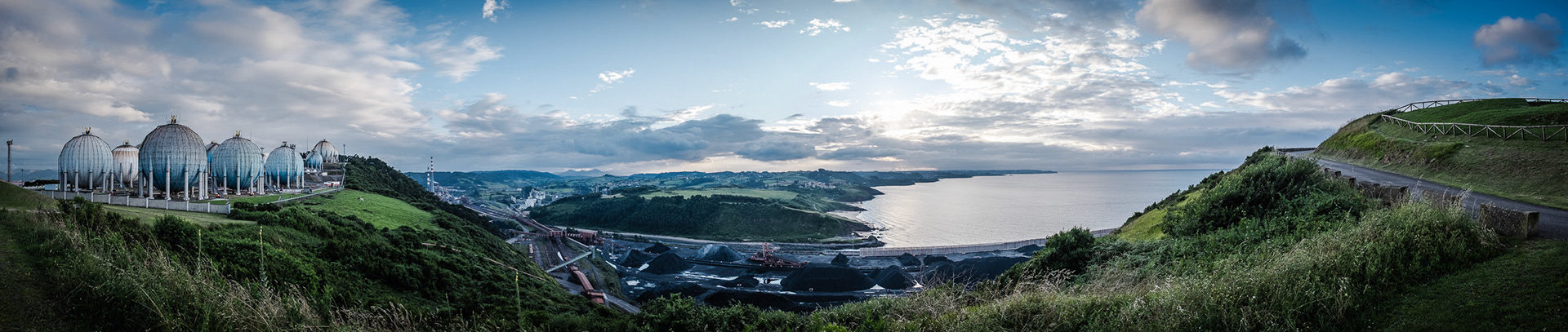 Panoramic view of Gijon from Cima torres, Gijon Asturias.