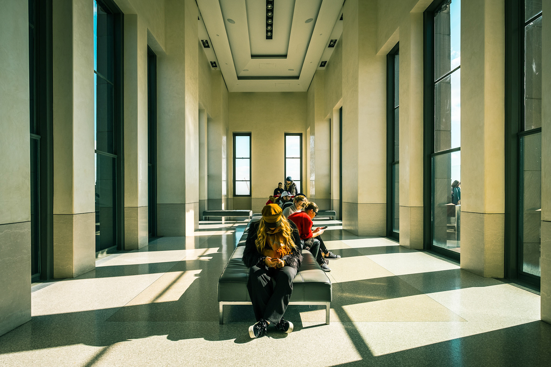 Tourist and locals at the Top of the Rock Observatory, Feb. 2018