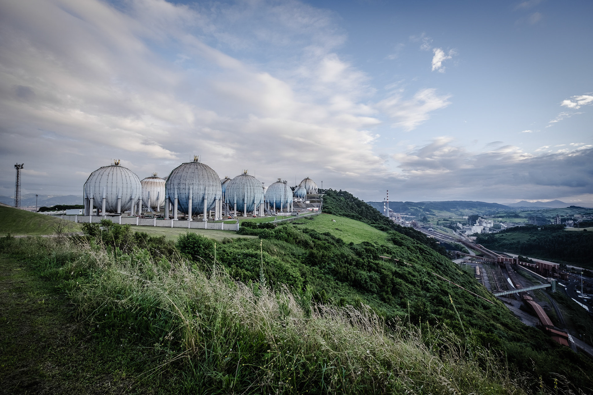 Panoramic view of Gijon from Cima torres, Gijon Asturias.