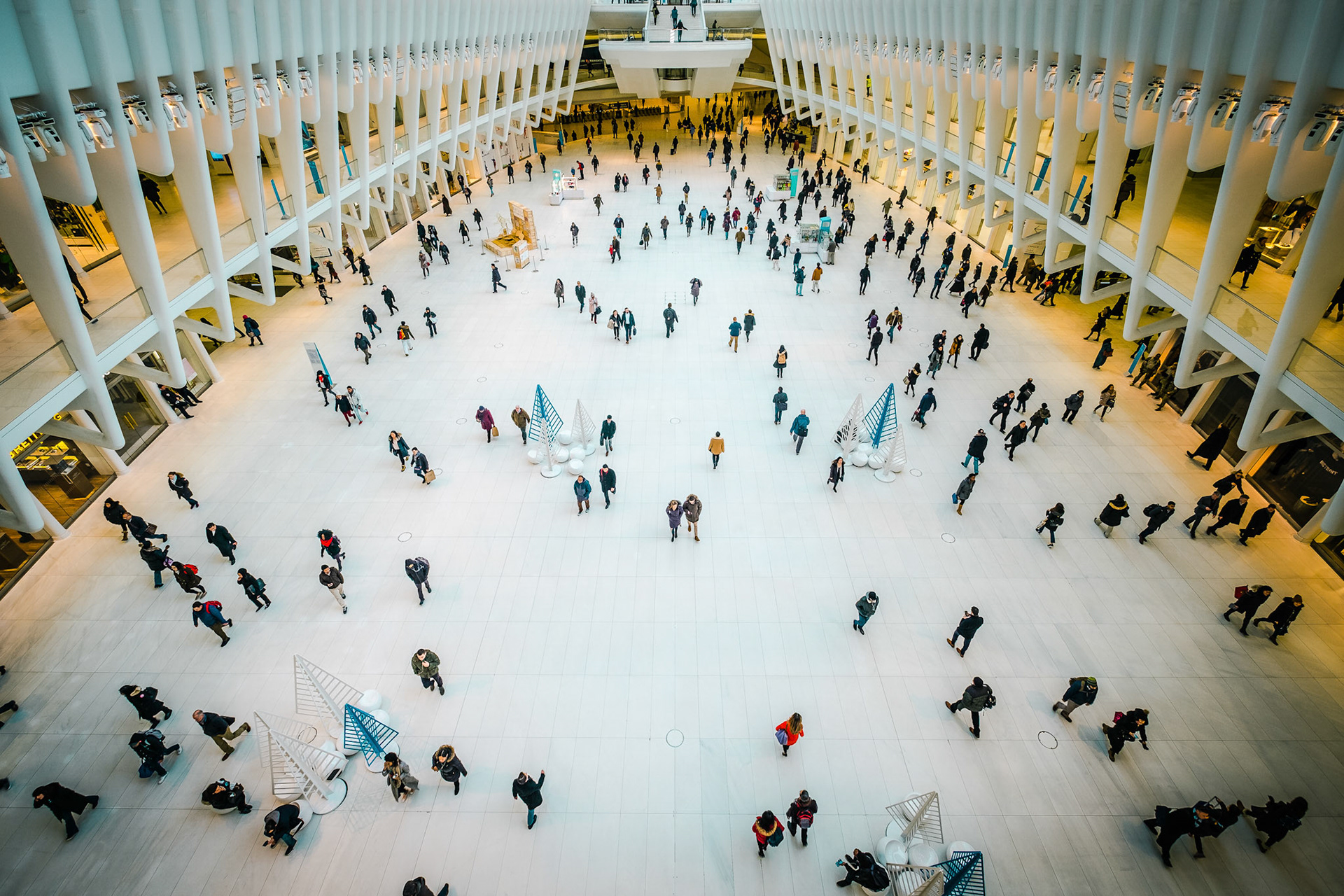 The Oculus, the common name of the structure that houses the Westfield Stores at the WTC. NEW YORK.