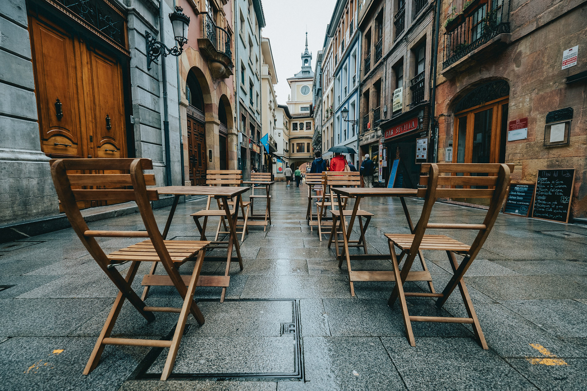 Street view of the city of Oviedo, Spain