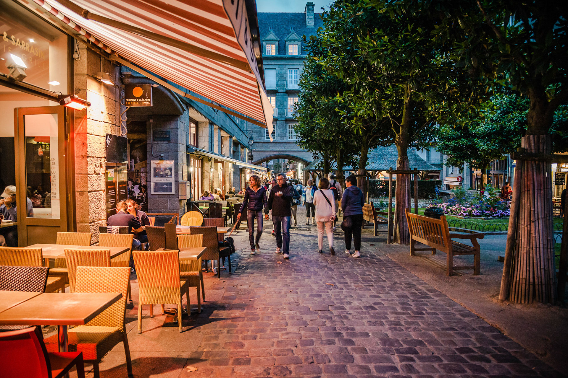 In the streets of Saint-Malo. Saint Malo is a walled port city in Brittany in northwestern France