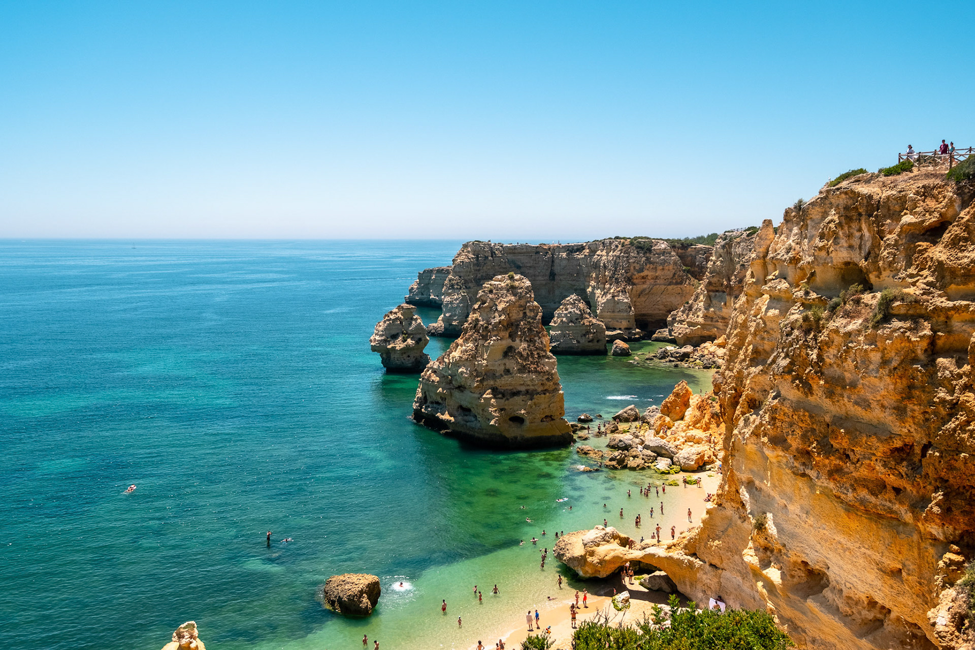 A view of a Praia da Rocha in Portimao, Algarve region, Portugal