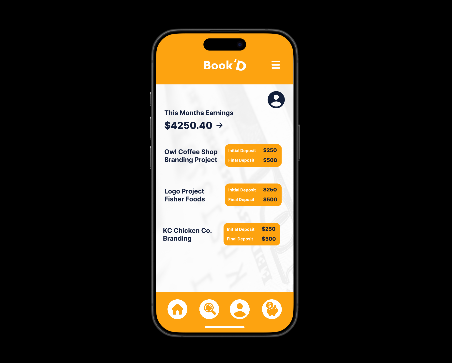 Book'D Freelance Platform (Earnings)