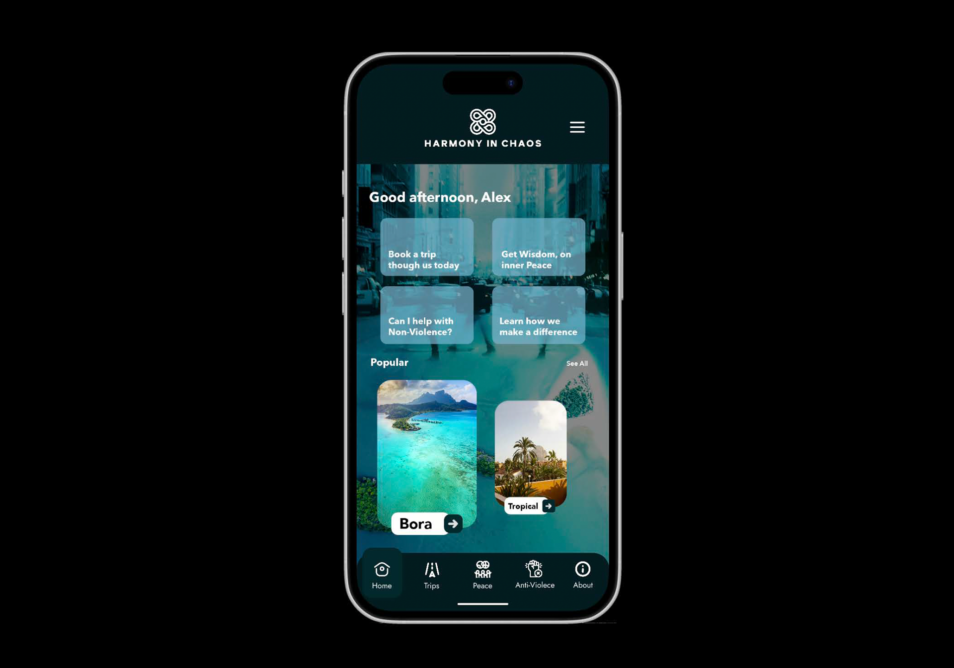 Mobile App User Interface (Home)