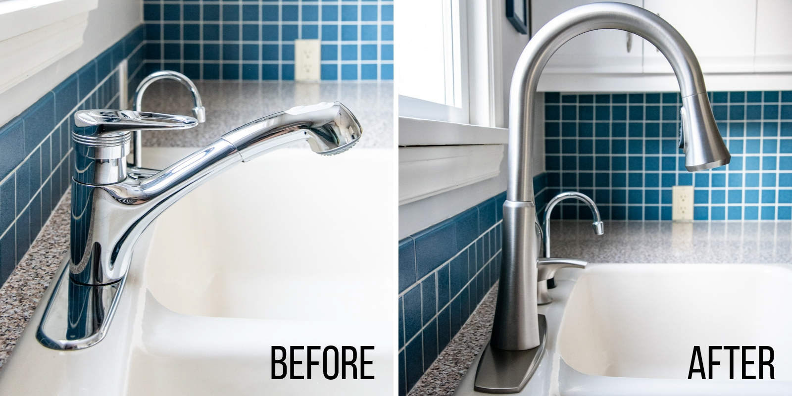 BEFORE & AFTER FAUCET REPLACEMENT