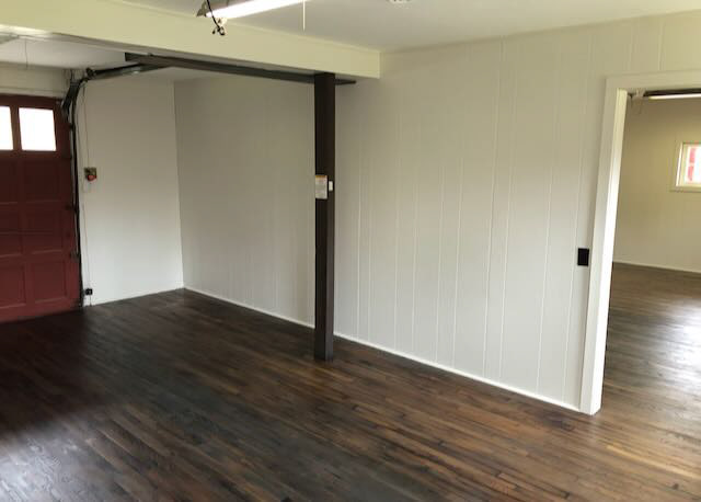 REFINISHED FLOORS AND PAINTED PANEL WALLS
