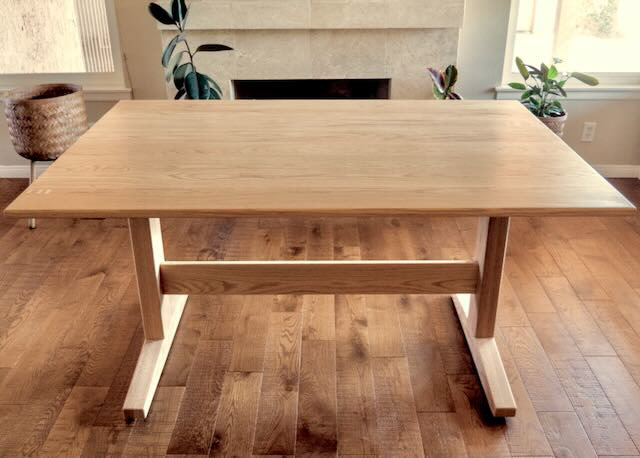 BESPOKE RED OAK TRESTLE TABLE 