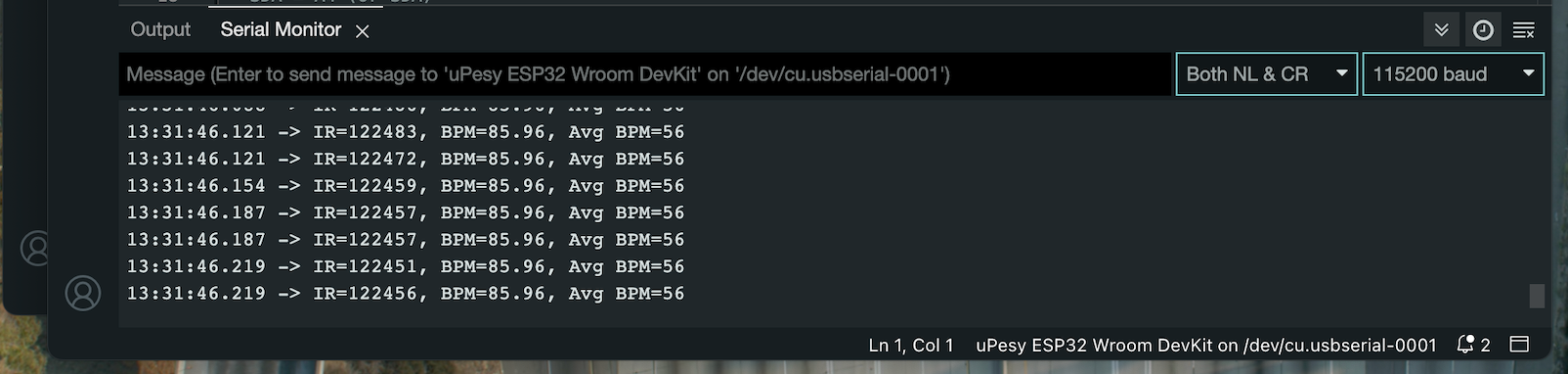 Feedback from ESP32