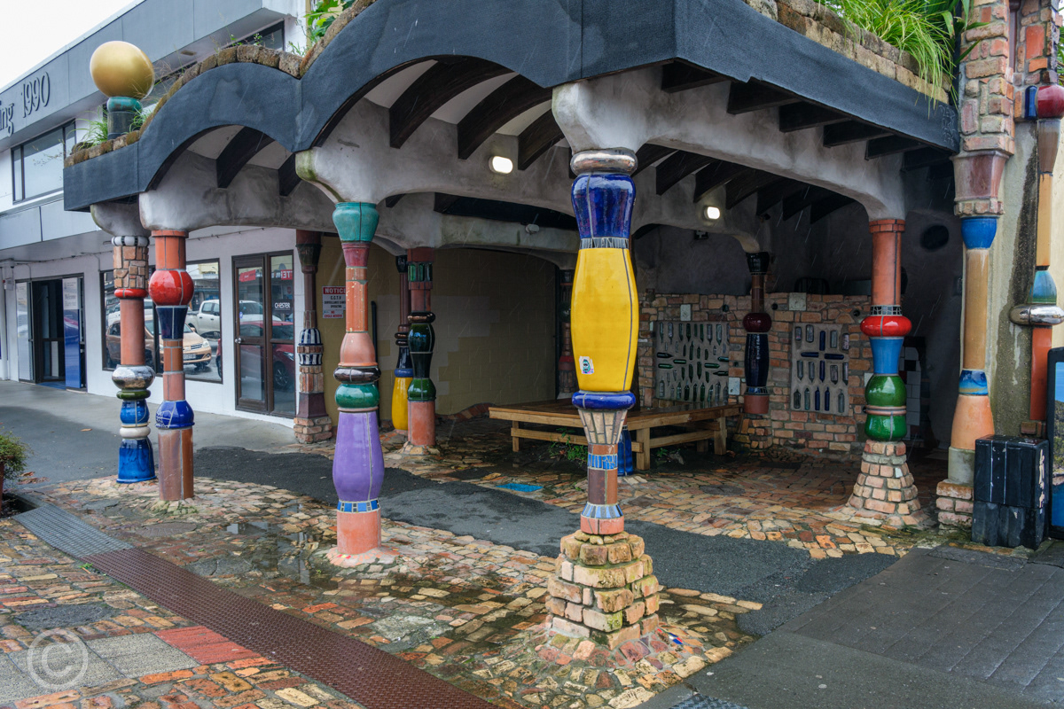 Toilets designed by Austrian artist Friedensreich Hundertwasser, Kawakawa, New Zealand