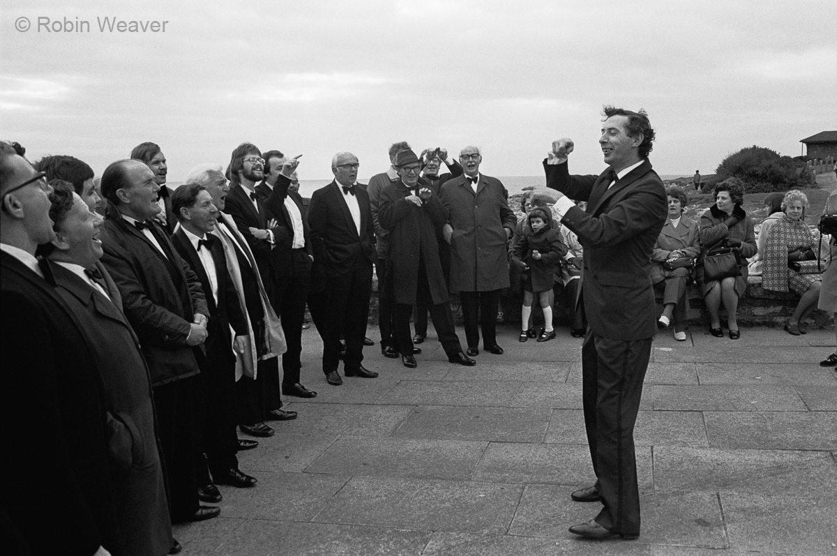 Male voice choir at Miners' Eisteddfod, Porthcawl, 1974