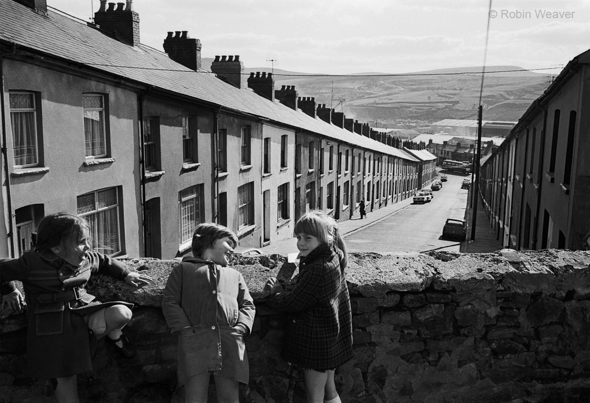 Children playing on their way home from school, Lady Tyler Terrace, Rhymney, 1975