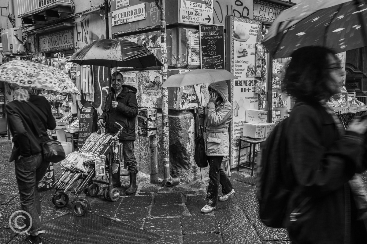 Umbrella seller, Naples