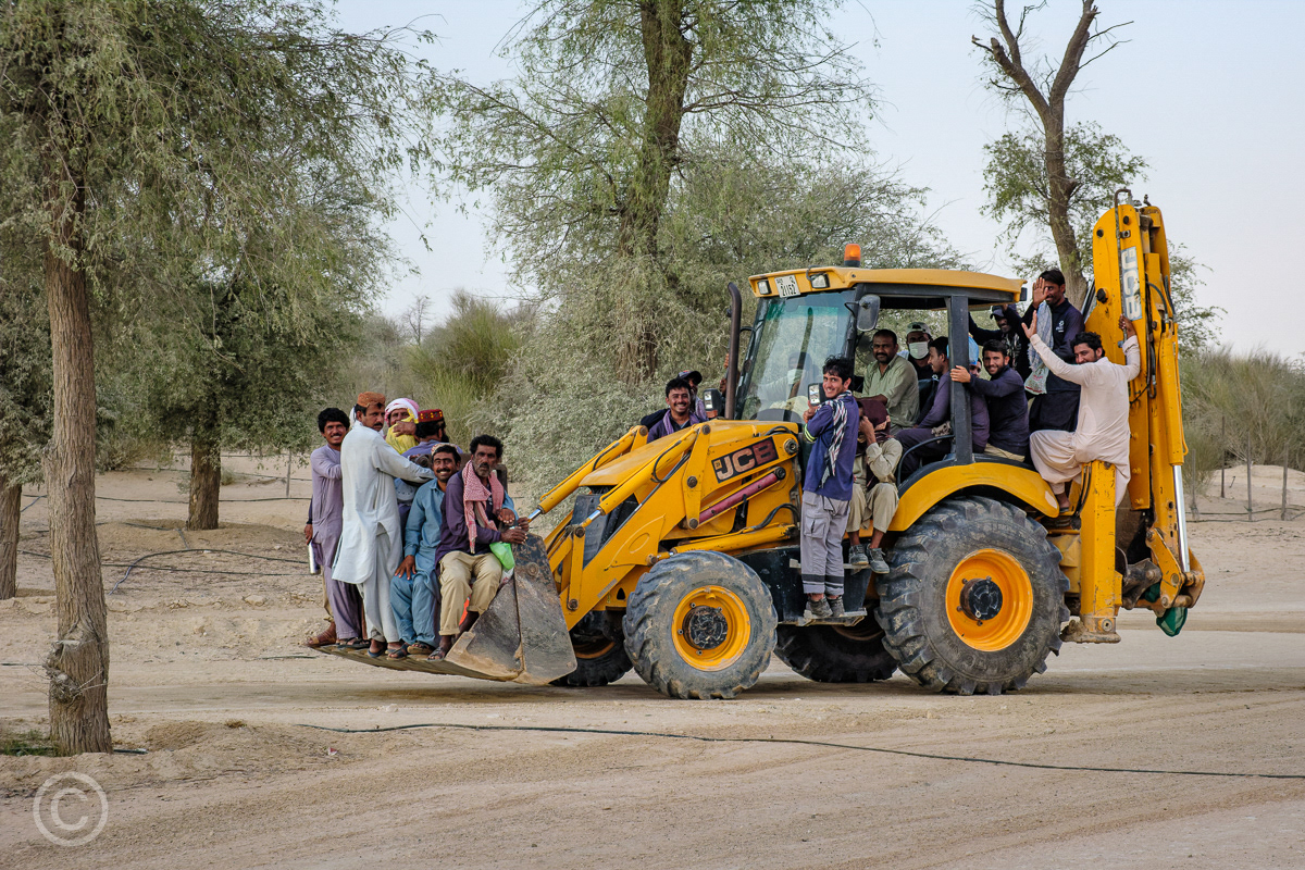 Labourers going home at the end of the day, Al Qudra Lakes