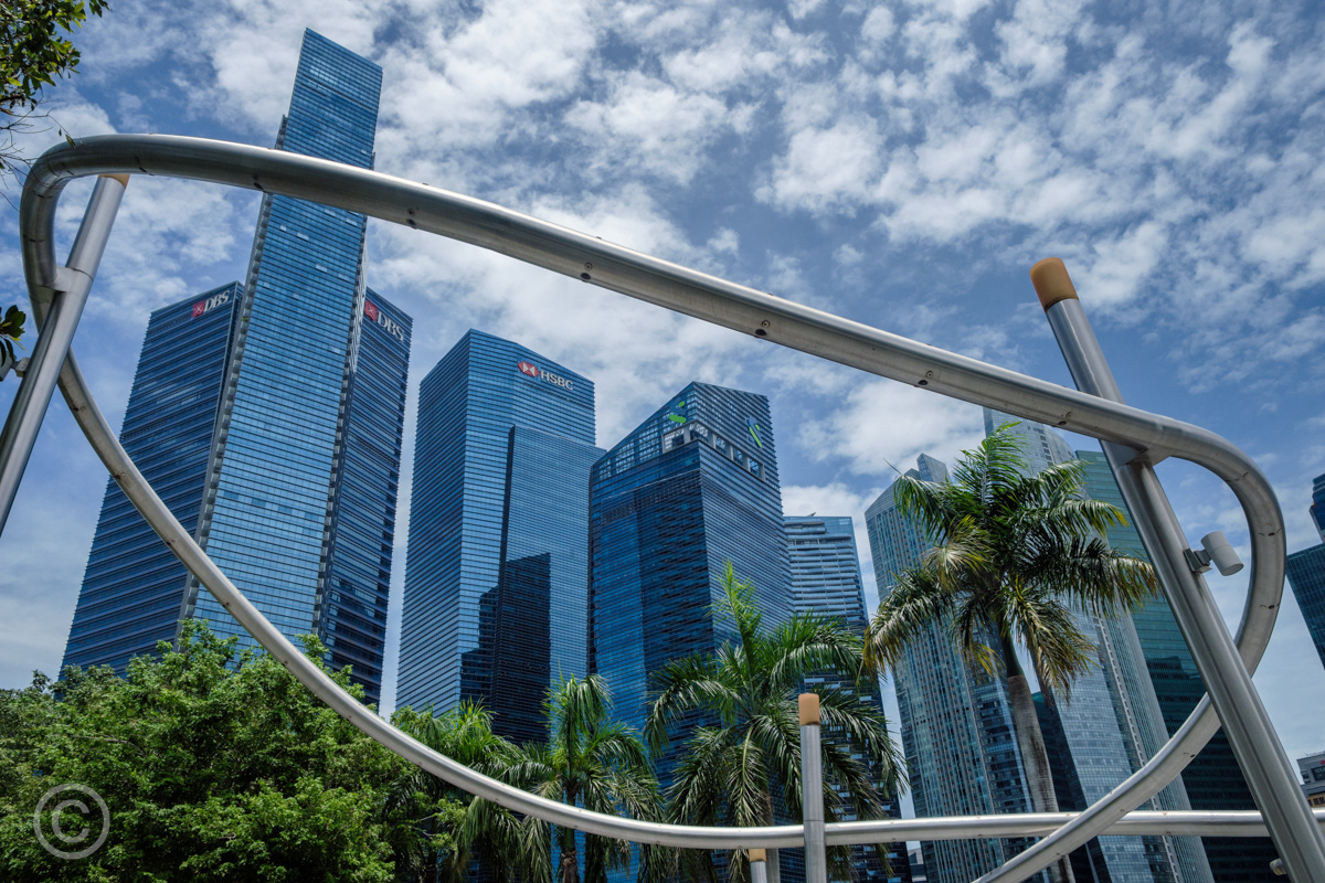 Singapore's financial district from Marina Bay
