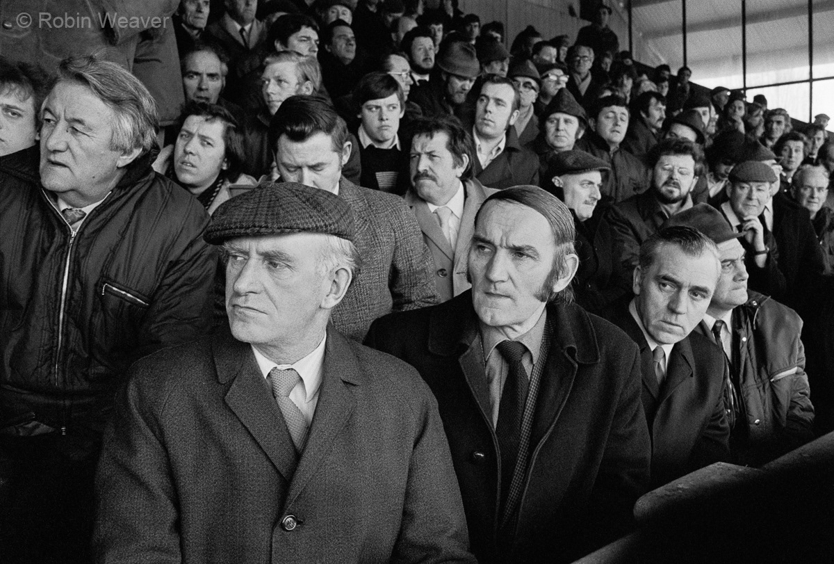 Shocked steelworkers are told that their plant is to be closed, Ebbw Vale, 1975