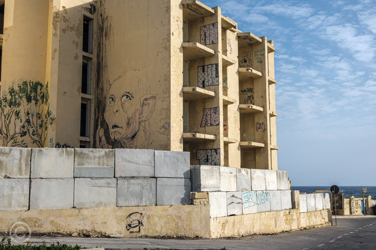 Derelict hotel in Marsaskala, Malta