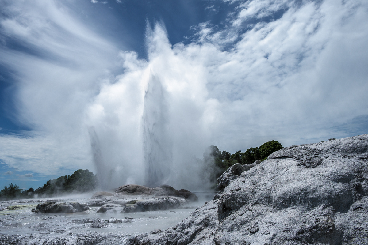 The Pohutu Geyser at Te Puia, Rotorua