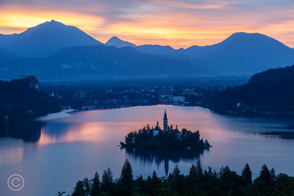 Lake Bled at dawn, Slovenia