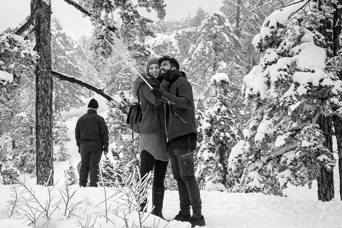 Snow in the Troodos Mountains, Cyprus, 2016