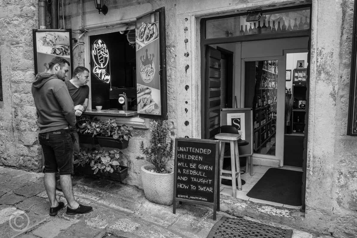 An unusual bar policy, Kotor, Montenegro