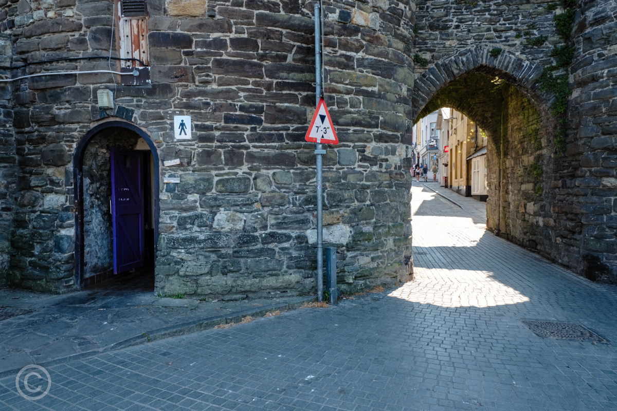 A public toilet in the medieval town walls, Conwy, Wales