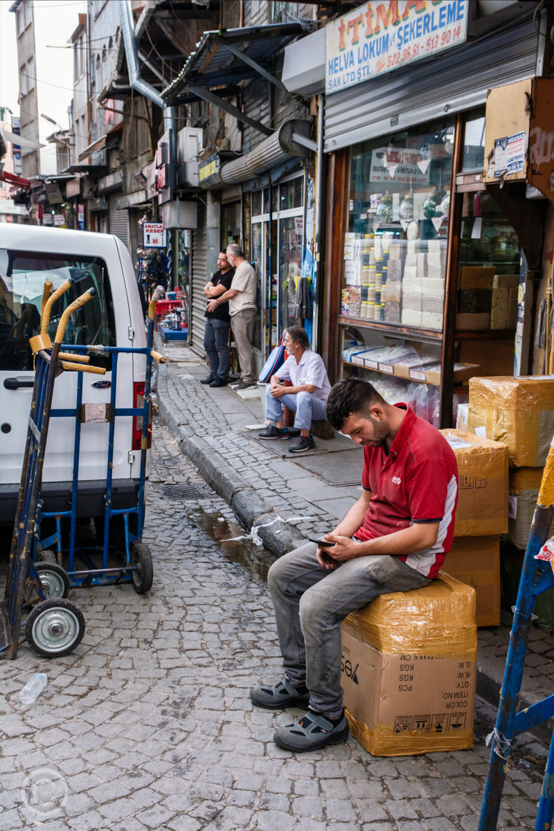 A porter having a rest, Istanbul, Turkey