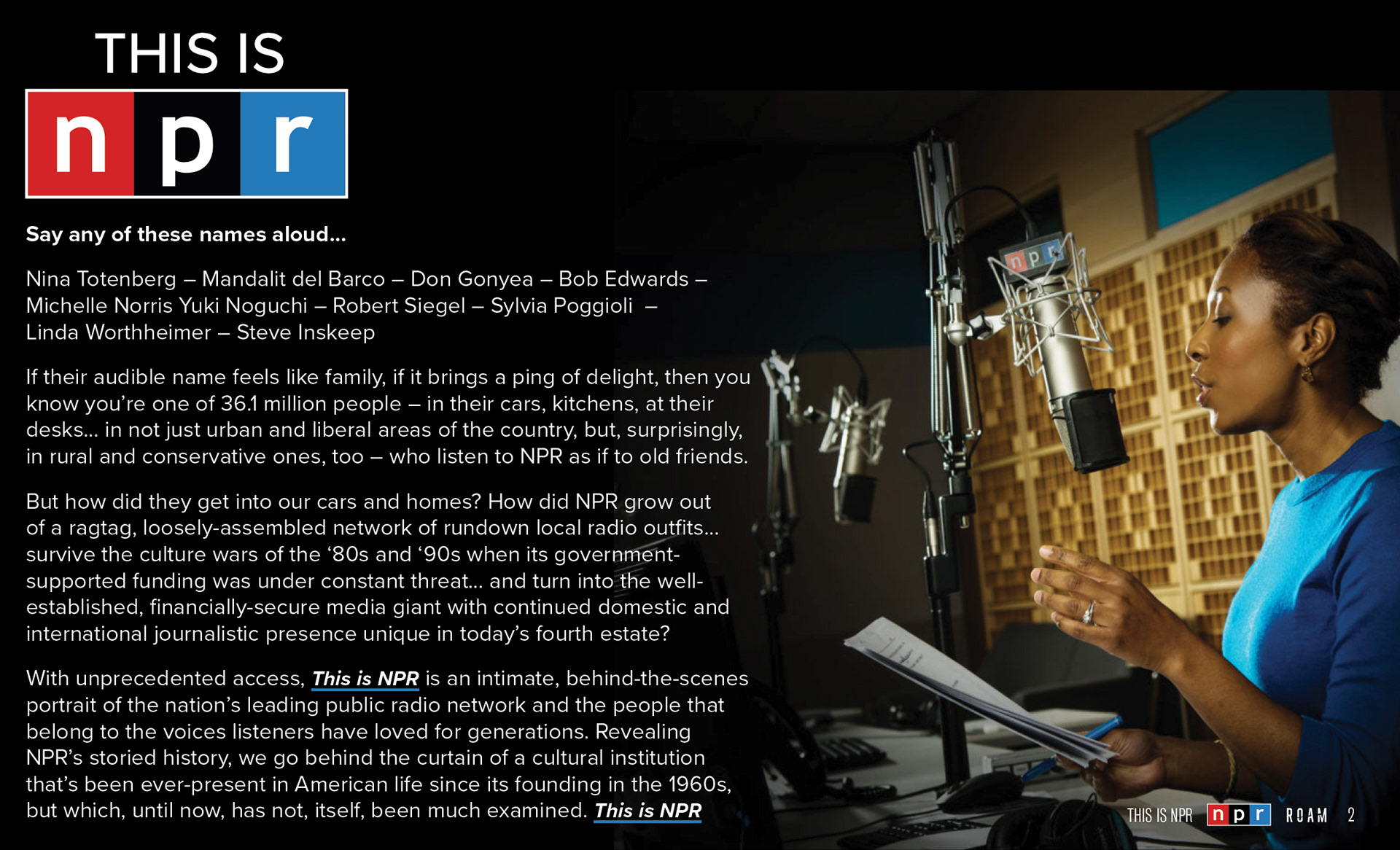 NPR TV Commercial Pitch