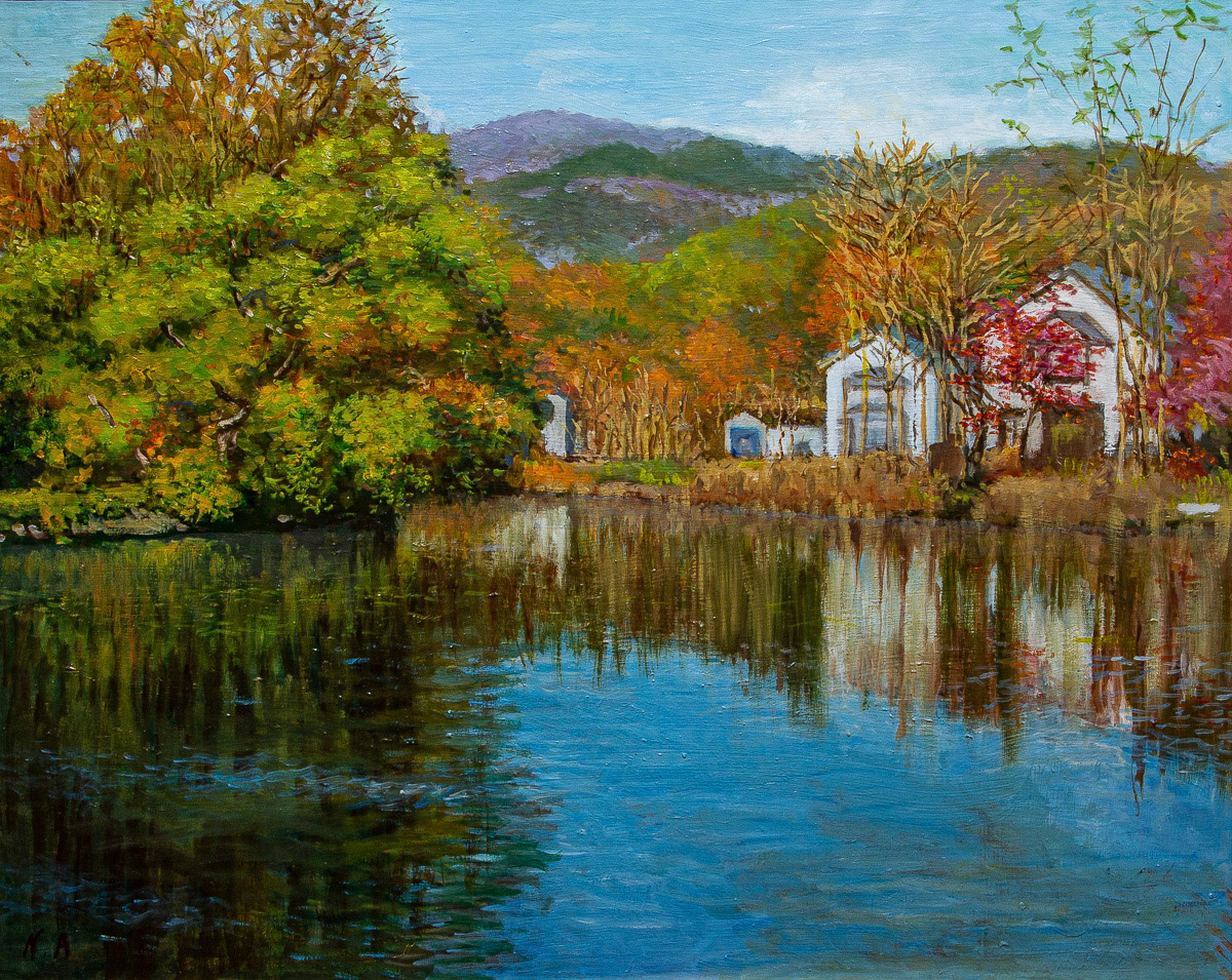 生明　　登「秋の裏磐梯風景」F30 会員優秀賞 会員