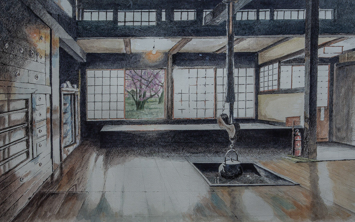 中山　厚「囲炉裏の間」F20 会員