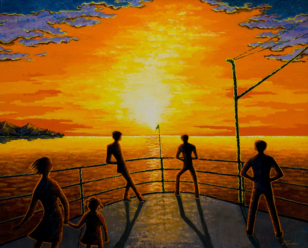 船上の夕日」長嶺豊子