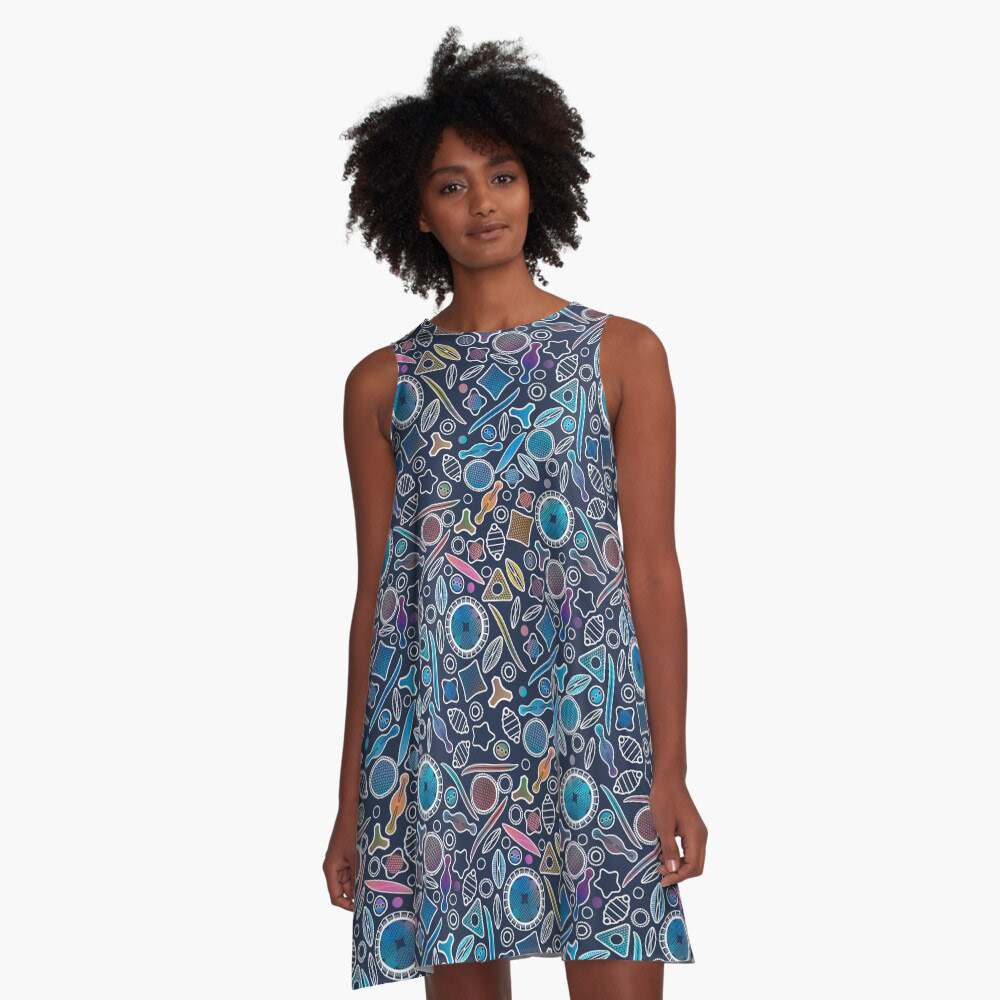 Under the microscope - Indigo A-Line Dress