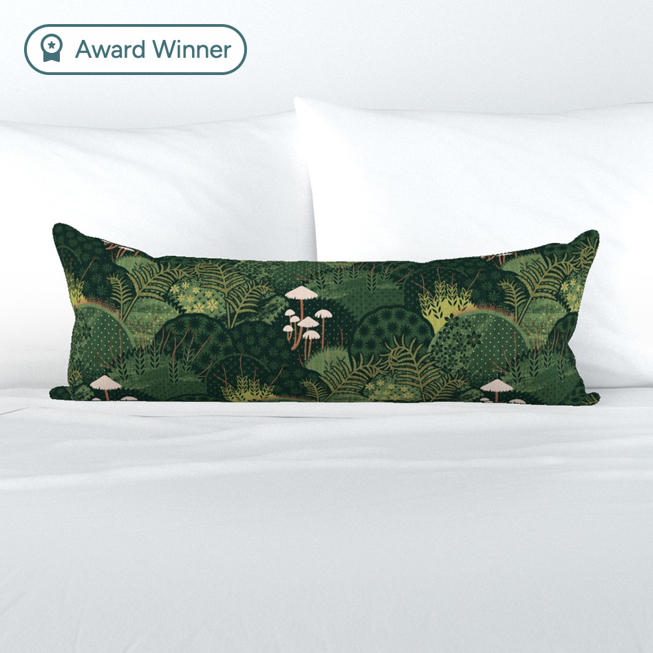 Mossy Seat Extra long lumber throw pillow from Spoonflower