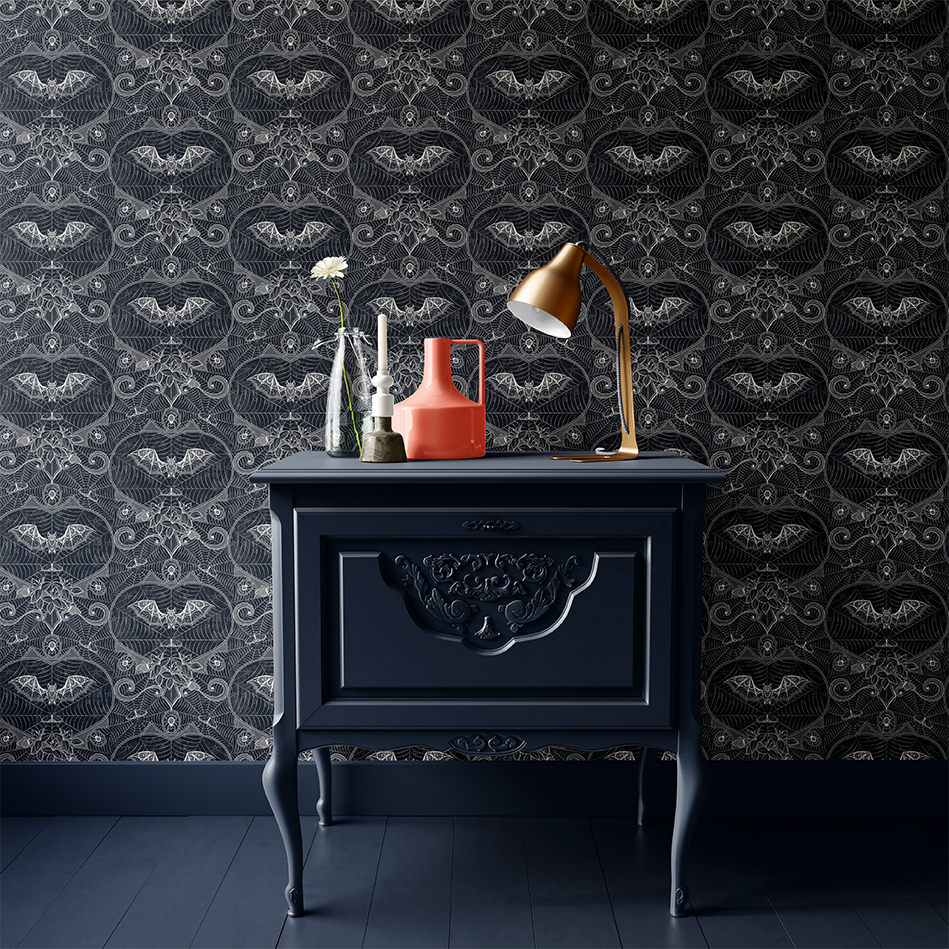 Gothic Bats - Black wallpaper