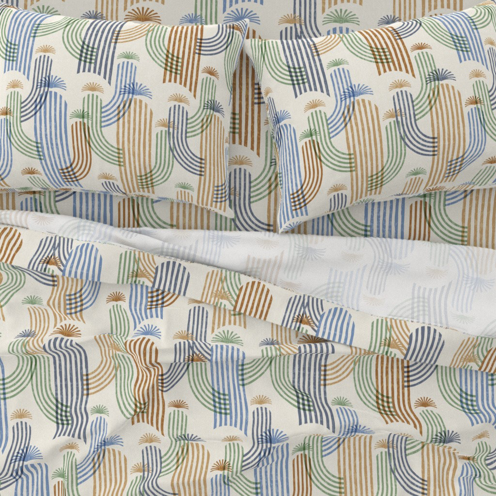 Saguaro Stipes 3 - Spoonflower sheet set