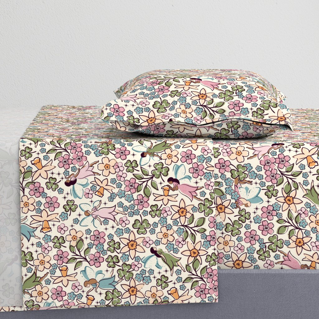 Spring Fairies - Ivory - l, bedding