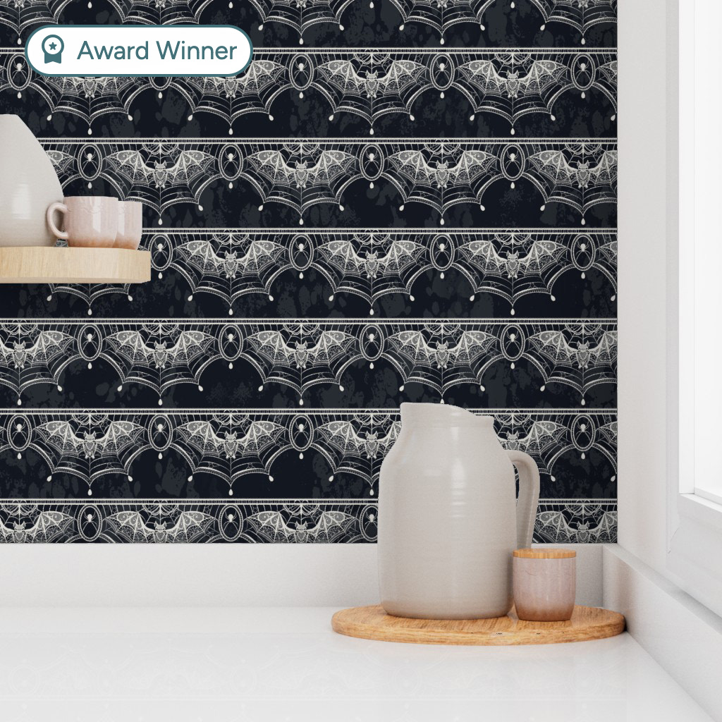 Bat Lace Trim - Black wallpaper