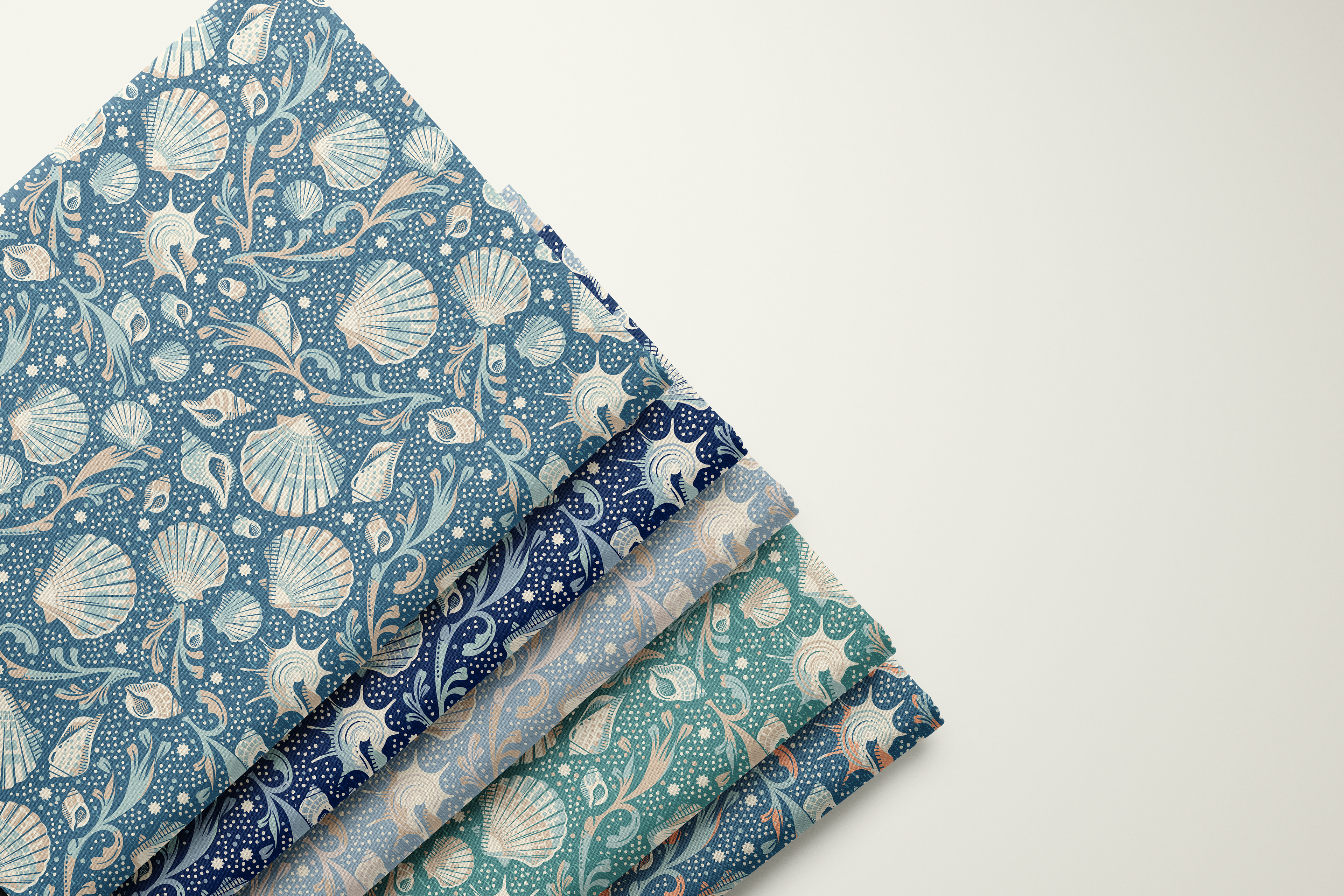  Bohemian Seashells Folded Fabric