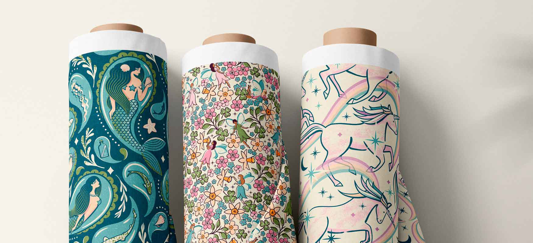 Rolls of fabric - Eclectic Folklore Collection