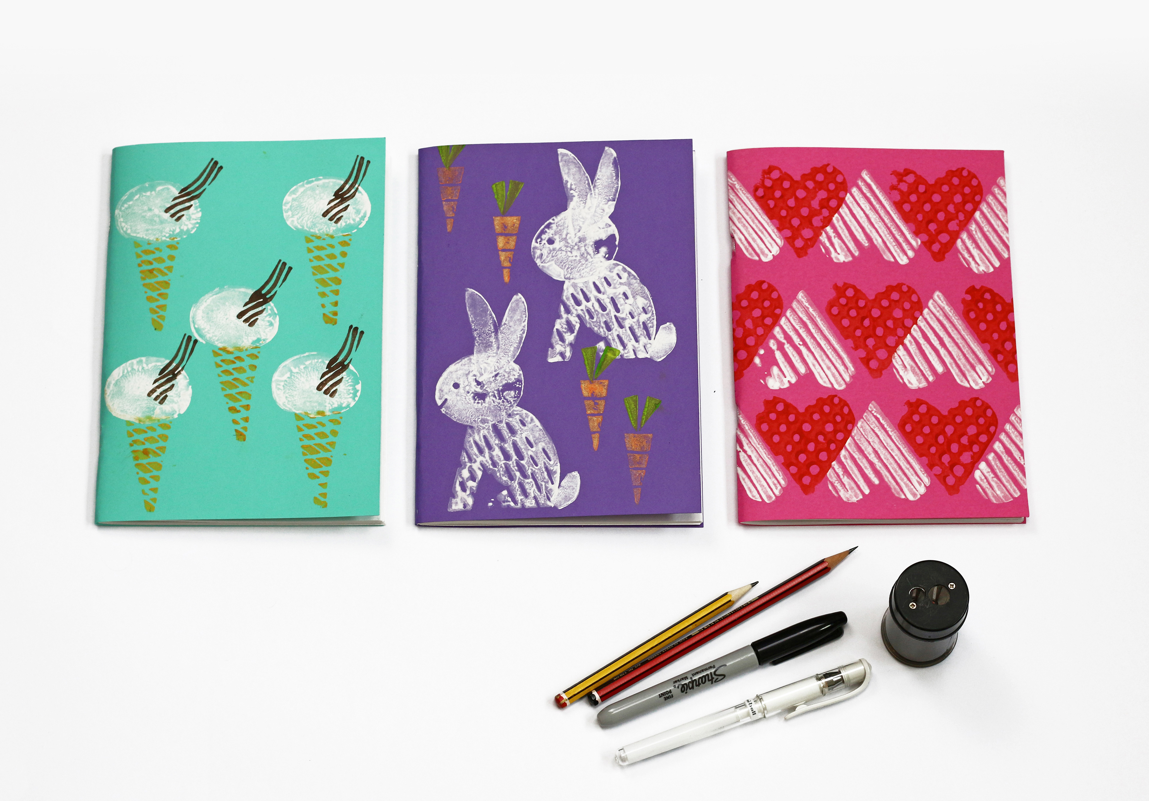 Potato carved journal covers