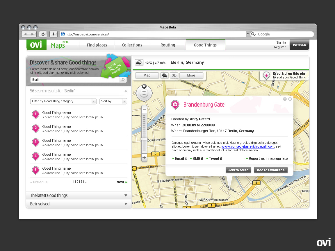 A social layer on Nokia (Ovi) maps - now known as Bing Maps