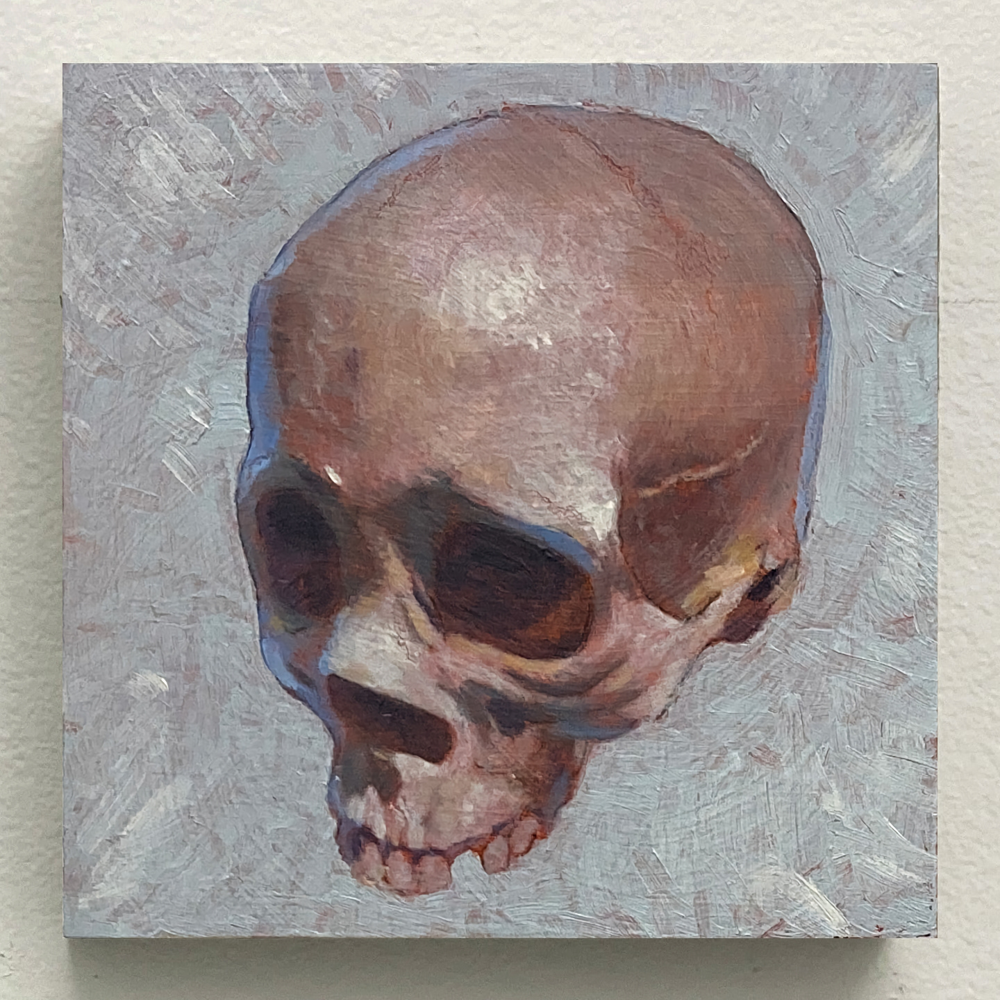'Good Skull', oil on panel, 6 x 6 in., 2021. Private collection.