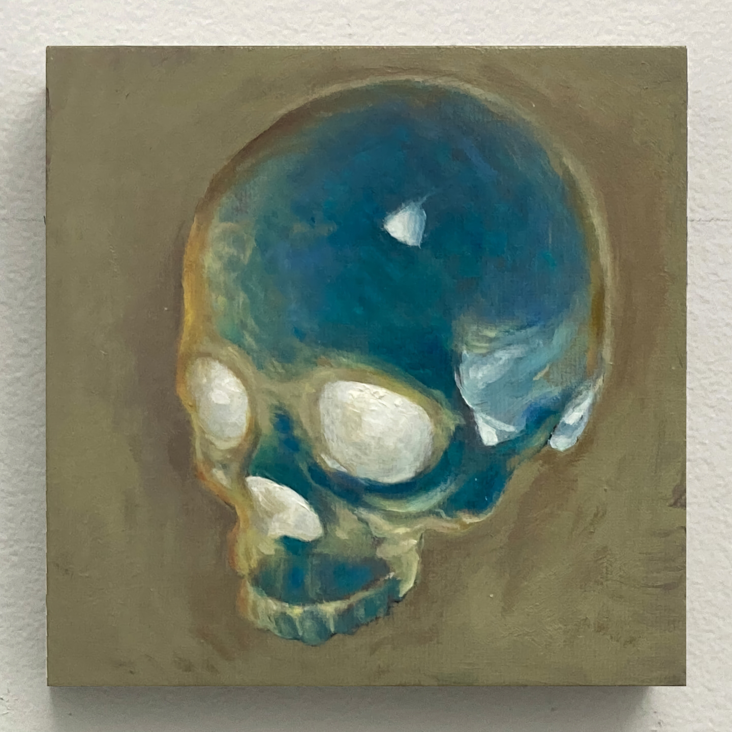 'Inverted Skull', oil on panel, 6 x 6 in., 2021