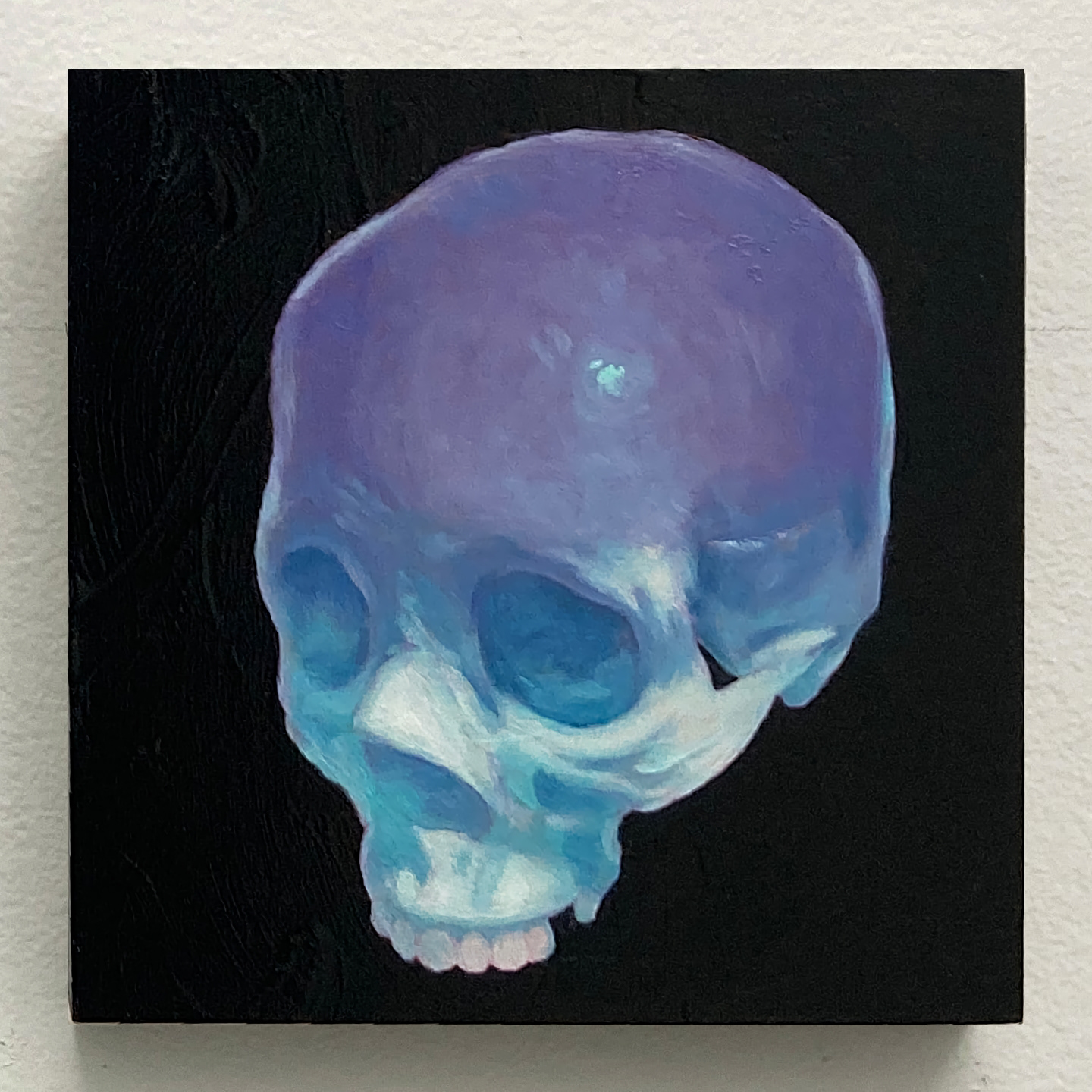 'Ice Skull', oil on panel, 6 x 6 in., 2021
