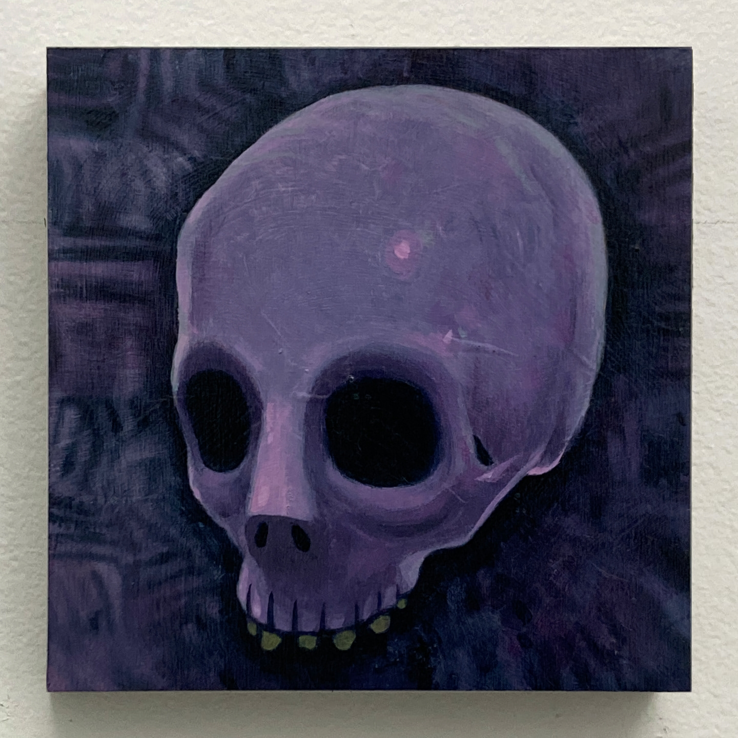 'Skellington Skull', oil on panel, 6 x 6 in., 2022