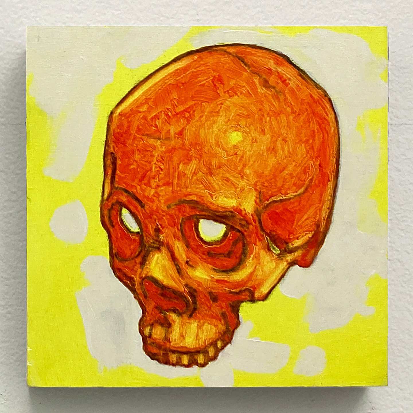 'Hot Skull #2', oil on panel, 6 x 6 in., 2021