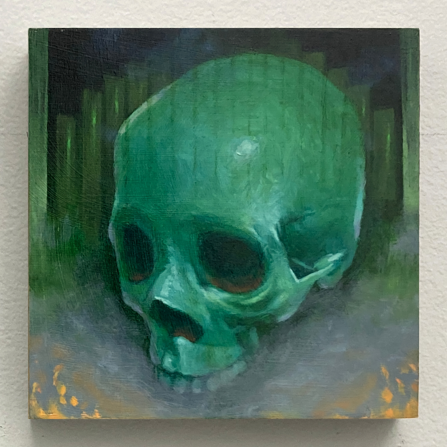 'Wizard of Oz Skull', oil on panel, 6 x 6 in., 2021