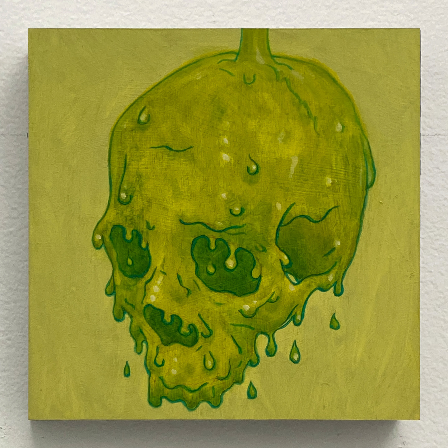 'Slime Skull', oil on panel, 6 x 6 in., 2022