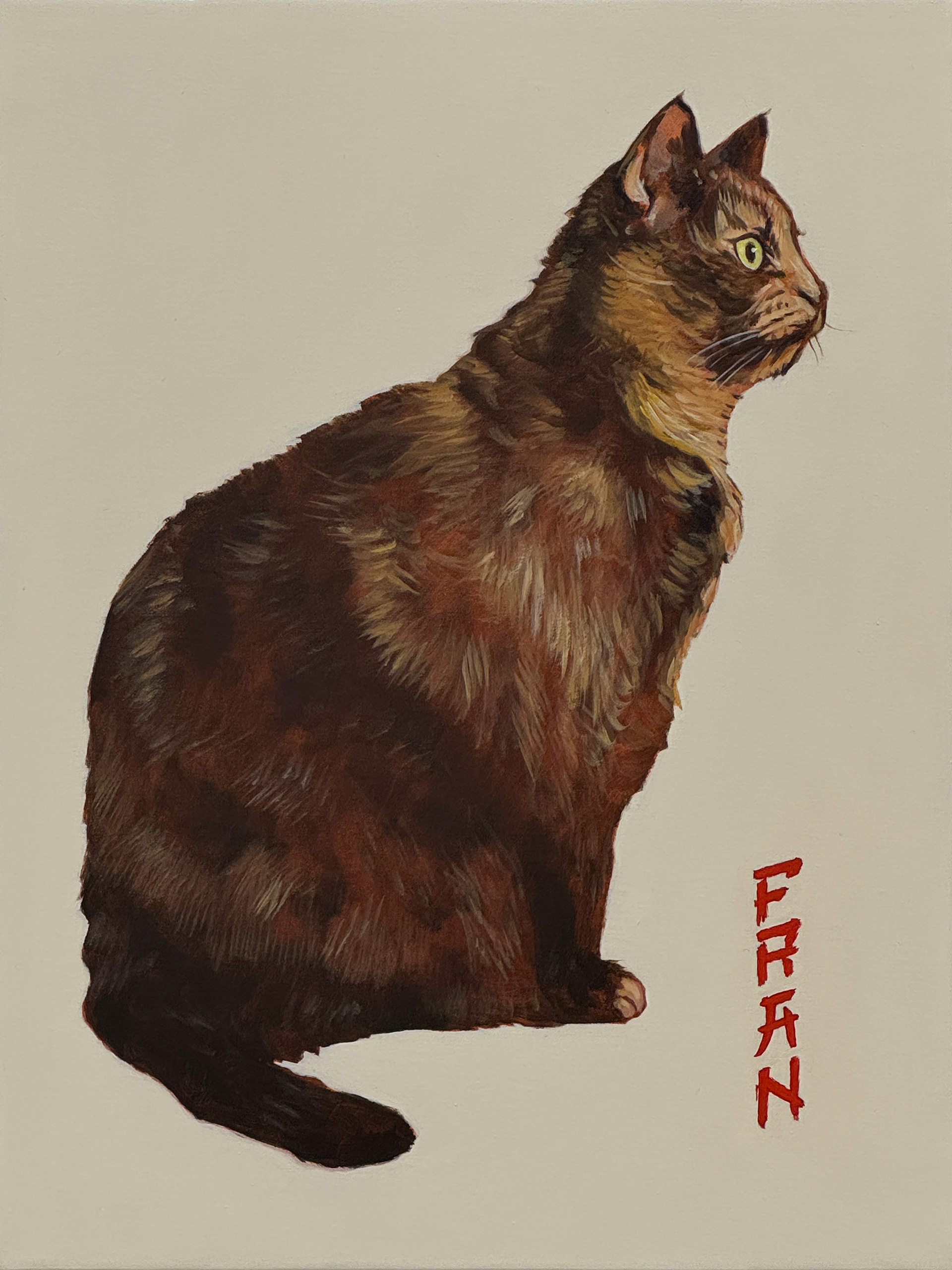 'Fran' oil on polycotton, 16 x 12 in., 2025
